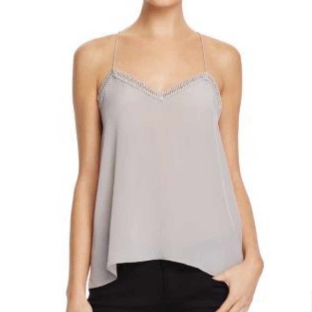 Cami NYC lattice/braided neckline 100% silk camisole